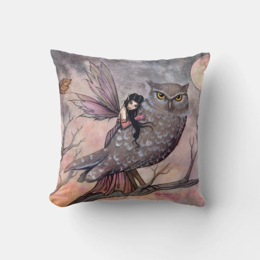 フレンドシップフクロウとフェアリー装飾用クッション クッション (正面)