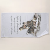 フレンドシップフレンズ引用文動物引用文アート ビーチタオル (正面)