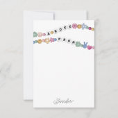 フレンドシップブレスレットガールジュエリーキッズパーソナライズされた サンキューカード (正面)