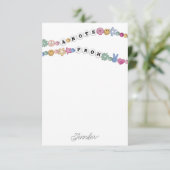 フレンドシップブレスレットガールジュエリーキッズパーソナライズされた サンキューカード (スタンド正面)