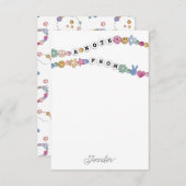 フレンドシップブレスレットガールジュエリーキッズパーソナライズされた サンキューカード (正面/裏面)