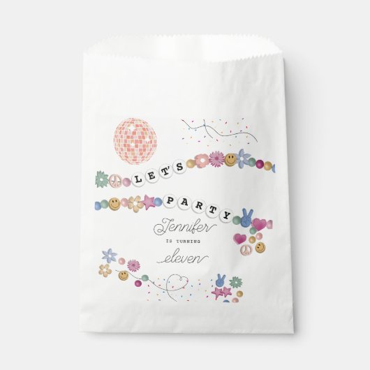 フレンドシップブレスレットガールジュエリーバースデーパーティー フェイバーバッグ (正面)