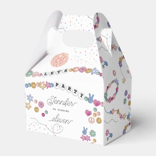 フレンドシップブレスレットガールジュエリーバースデーパーティー フェイバーボックス (正面サイド)