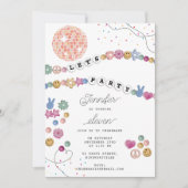 フレンドシップブレスレットガールジュエリーバースデーパーティー 招待状 (正面)