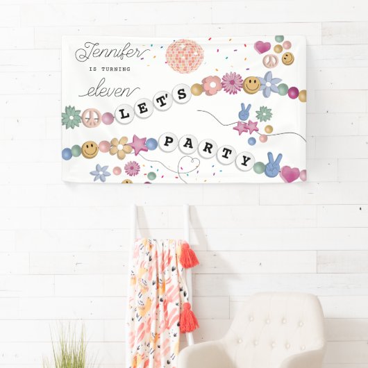 フレンドシップブレスレットガールジュエリーバースデーパーティー 横断幕 (インサイチュ)