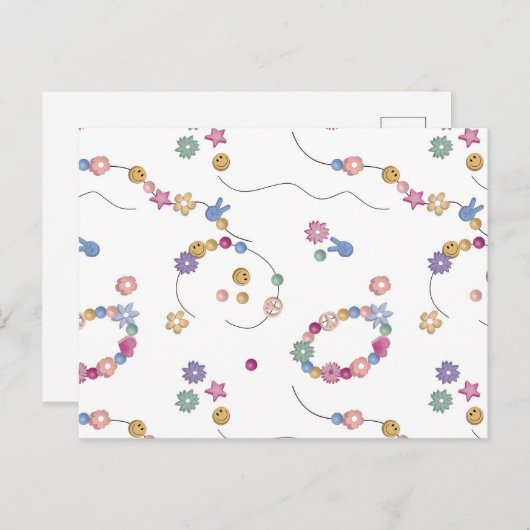 フレンドシップブレスレットガールジュエリーパターン ポストカード (正面/裏面)