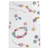 フレンドシップブレスレットガールジュエリーパターン ミディアムペーパーバッグ (裏面)