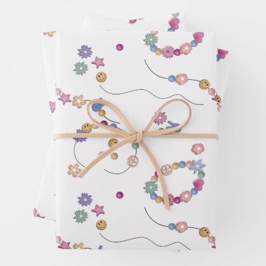 フレンドシップブレスレットガールジュエリーパターン ラッピングペーパーシート (インサイチュ)