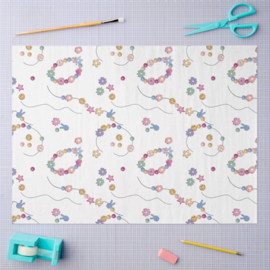 フレンドシップブレスレットガールジュエリーパターン 薄葉紙 (クラフト)