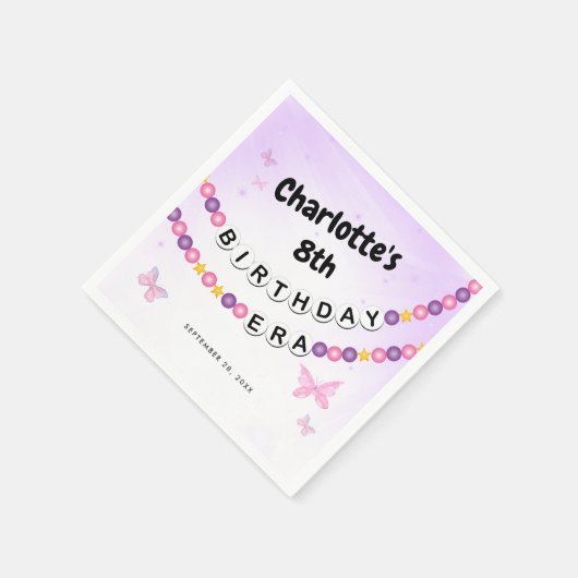 フレンドシップブレスレットガールズ誕生日エラパーティー スタンダードカクテルナプキン (角)