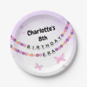 フレンドシップブレスレットガールズ誕生日エラパーティー ペーパープレート (正面)