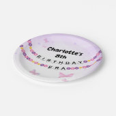 フレンドシップブレスレットガールズ誕生日エラパーティー ペーパープレート (アングル)