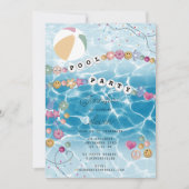 フレンドシップブレスレットガールプールスイムバースデーパーティー 招待状 (正面)
