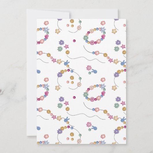 フレンドシップブレスレットガールプールスイムバースデーパーティー 招待状 (裏面)