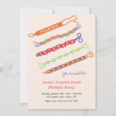 フレンドシップブレスレットバースデーパーティ招待状 招待状 (正面)