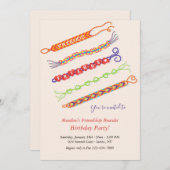 フレンドシップブレスレットバースデーパーティ招待状 招待状 (正面/裏面)