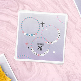 フレンドシップブレスレットパープル誕生日 スタンダードランチョンナプキン