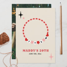 フレンドシップブレスレットレッドピンクサンキューホテル誕生日