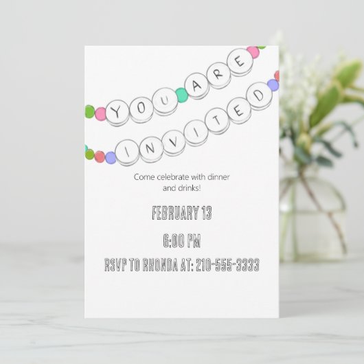 フレンドシップブレスレットレディースナイト招待状 招待状 (スタンド正面)