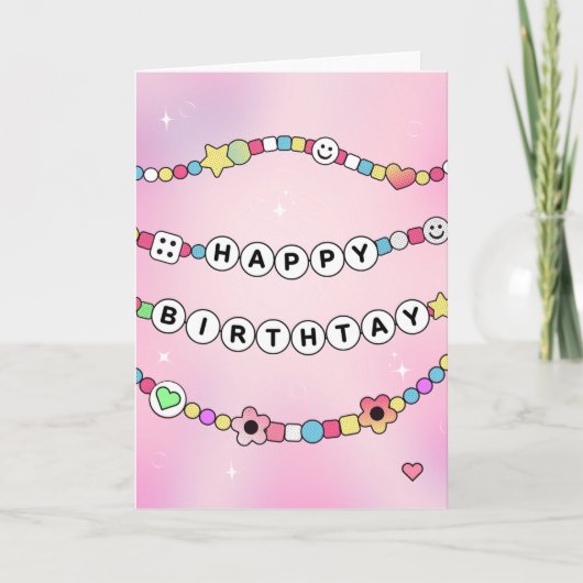 フレンドシップブレスレット誕生日カード 招待状 (正面)