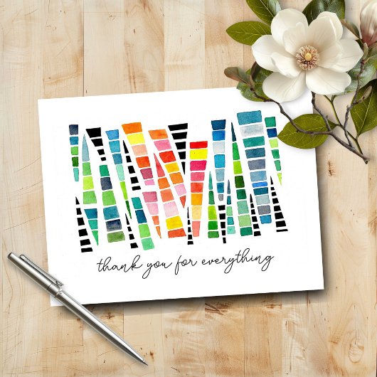 フレンドシップレインボーウォーターカラーシャード サンキューカード