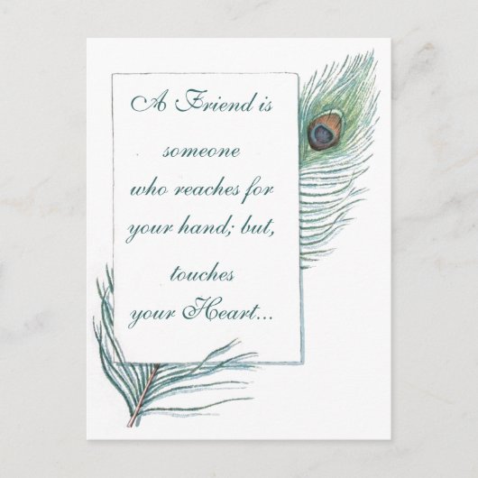 フレンドシップレトロヴィンテージピーコックフェザー ポストカード (正面)