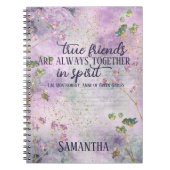 フレンドシップ引用文グラムシックフローラフレンドギフト名 ノートブック (正面)