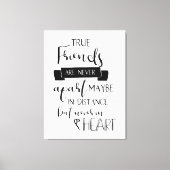 フレンドシップ引用文タイポグラフィネバーアパートレタリング キャンバスプリント (正面)