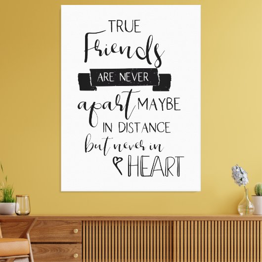 フレンドシップ引用文タイポグラフィネバーアパートレタリング キャンバスプリント (インサイチュ (リビング))