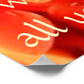 フレンドシップ引用文タンゲリンオレンジフラワーズ ポスター (角)