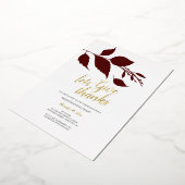 フレンドシップ秋ブルゴーニュ&ホワイト 箔招待状 (回転した状態)