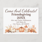 フレンドシップ秋感謝祭招待状はがき シーズンポストカード (正面)