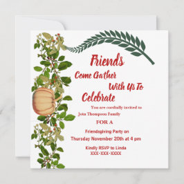 フレンドシップ秋秋のグリーン葉ズカボチャInv 招待状