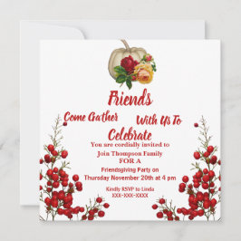 フレンドシップ秋秋カボチャバラレッドベリー 招待状