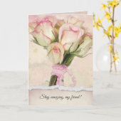 フレンドシップ誕生日ローズブーケ カード (黄色い花)