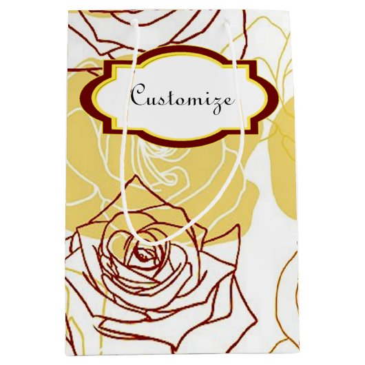 フレンドシップ&ジョイイエローローズズ抱き枕 ミディアムペーパーバッグ (正面)