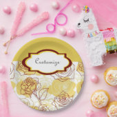 フレンドシップ&ジョイイエローローズ紙プレート ペーパープレート (パーティー)