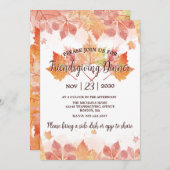 フレンドシフィングサンクスギビングディナー招待状 招待状 (正面/裏面)