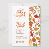 フレンドシフィングサンクスギビングディナー招待状 招待状 (正面)