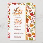 フレンドシフィングサンクスギビングディナー招待状 招待状 (正面/裏面)