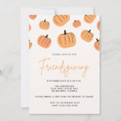 フレンドシフィングサンクスギビングディナー秋パンプキン 招待状 (正面)