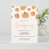 フレンドシフィングサンクスギビングディナー秋パンプキン 招待状 (スタンド正面)