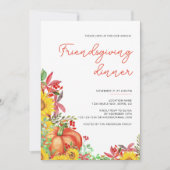 フレンドシフィングサンクスギビングディナー秋パンプキン 招待状 (正面)