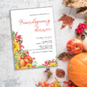 フレンドシフィングサンクスギビングディナー秋パンプキン 招待状