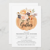 フレンドシフィングサンクスギビングパンプキン招待状 招待状 (正面/裏面)