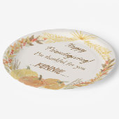 フレンドシフィングサンクスギビングファームハウスホリデー ペーパープレート (アングル)