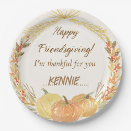 フレンドシフィングサンクスギビングファームハウスホリデー ペーパープレート