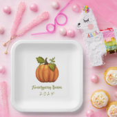 フレンドシフィングディナー日付カボチャ ペーパープレート (パーティー)