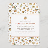 フレンドシフィングディナー秋パンプキンサンクスギビング 招待状 (正面/裏面)