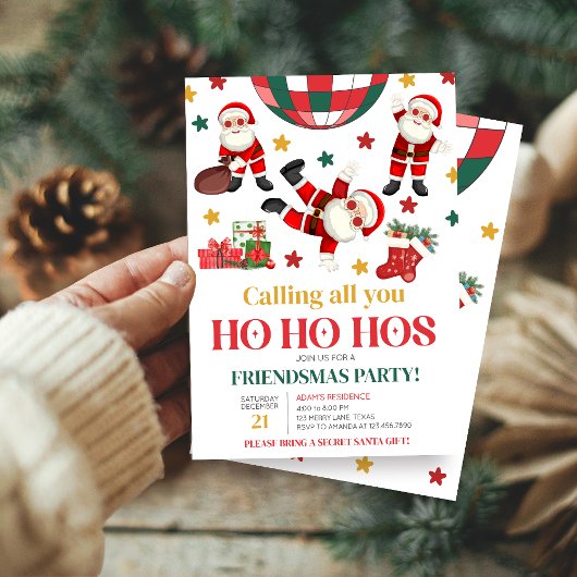 フレンドスマおもしろいスサンタクリスマスパーティの招待状 招待状